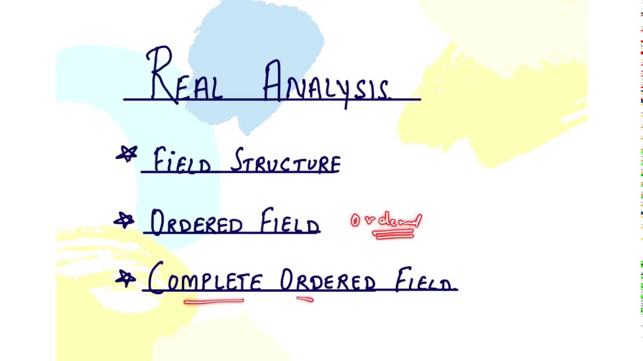 Real analysis || Field,Ordered Field,complete Ordered Field