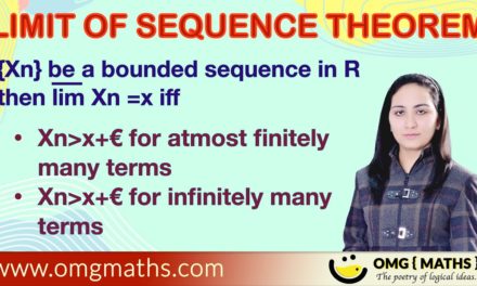 Xn is a bounded sequence in R limit superior of Xn is x iff  Xn>x+€ for atmost finitely many terms Xn<x-€ for infinitely many terms