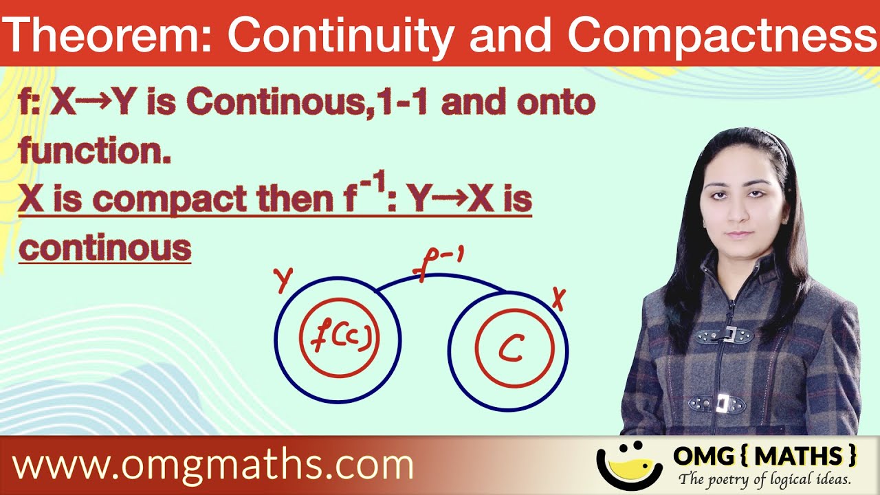f is continous,one-one onto function and X is compact then inverse of f is also continous | Theorem | maximum and minimum value theorem | Continuity and Compactness | Real Analysis