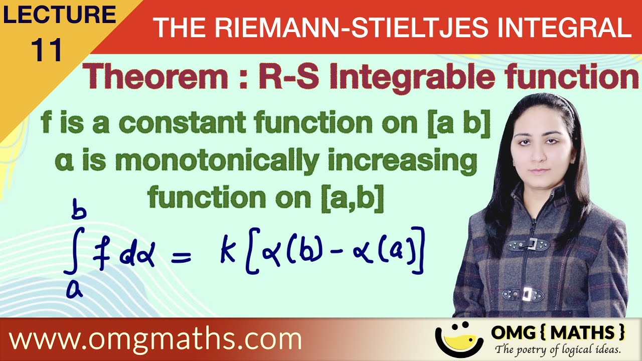 Constant function is riemann stieltjes integrable | Theorem | The Riemann Stieltjes Integral