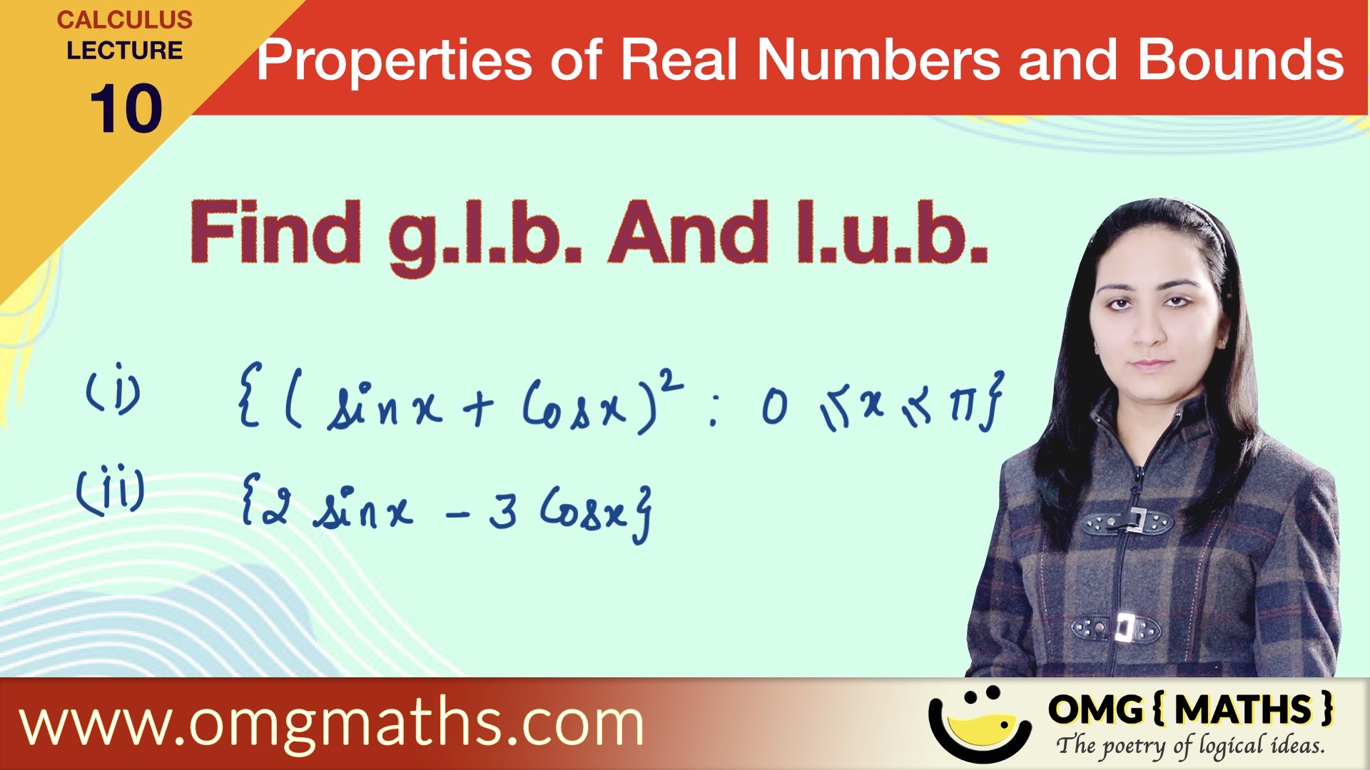 Show that the set is bounded. find glb and lub examples pdf