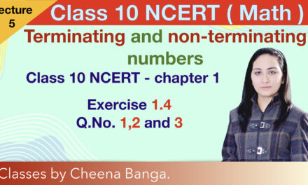 Class 10 maths  | NCERT | Chapter 1 | Terminating and Non terminating numbers | Real Numbers | Term 1