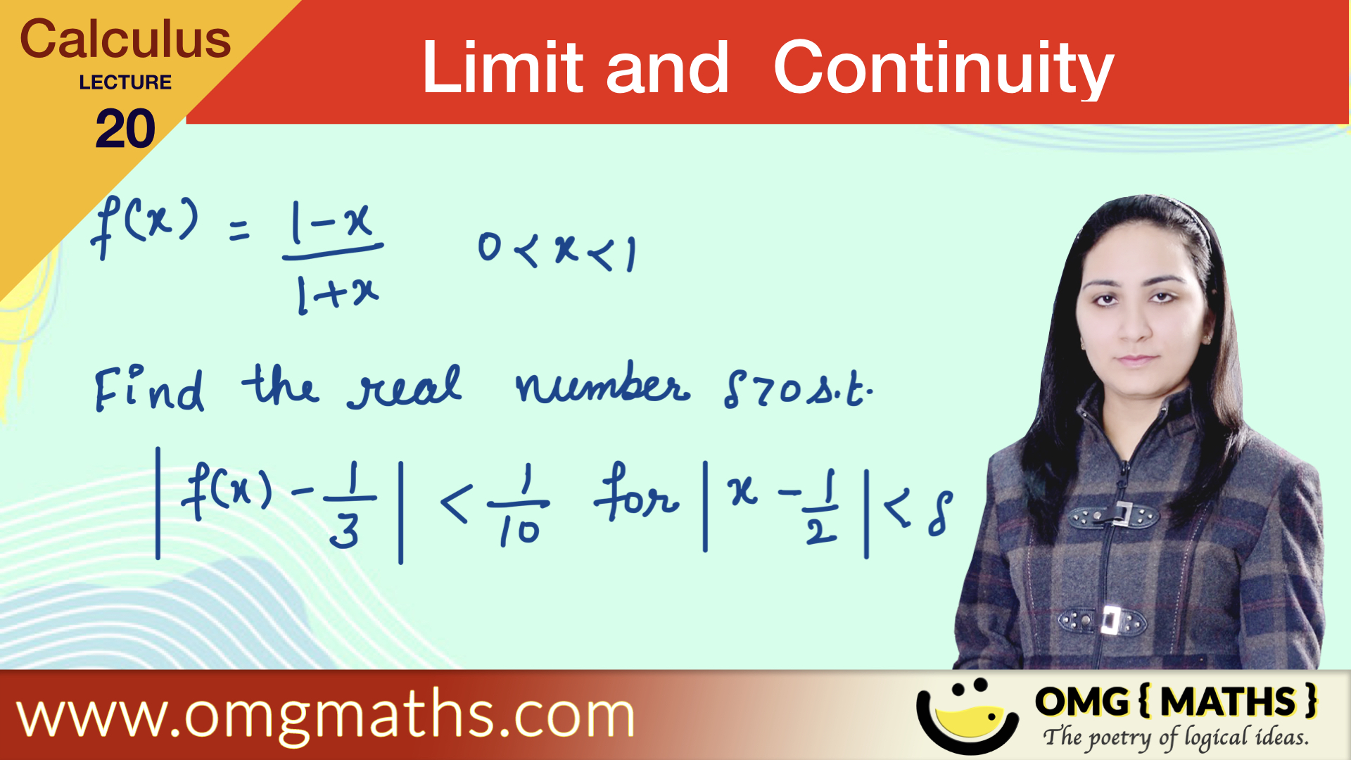 Example | epsilon delta definition of limit | limit of function | limit and continuity example | calculus | bsc