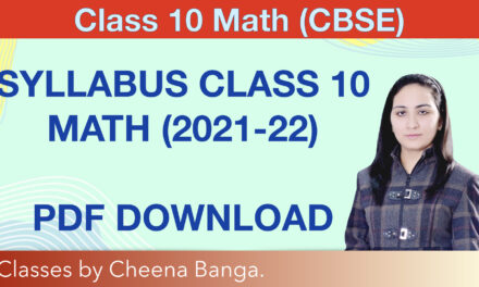 Class 10 math | CBSE | Syllabus | 2021-22 | pdf