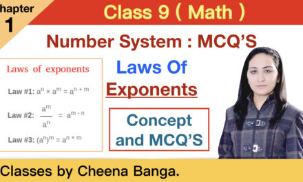Laws of Exponents | MCQ’s | Number System | Class 9 | Term 1 | chapter 1 | Ex. 1.6