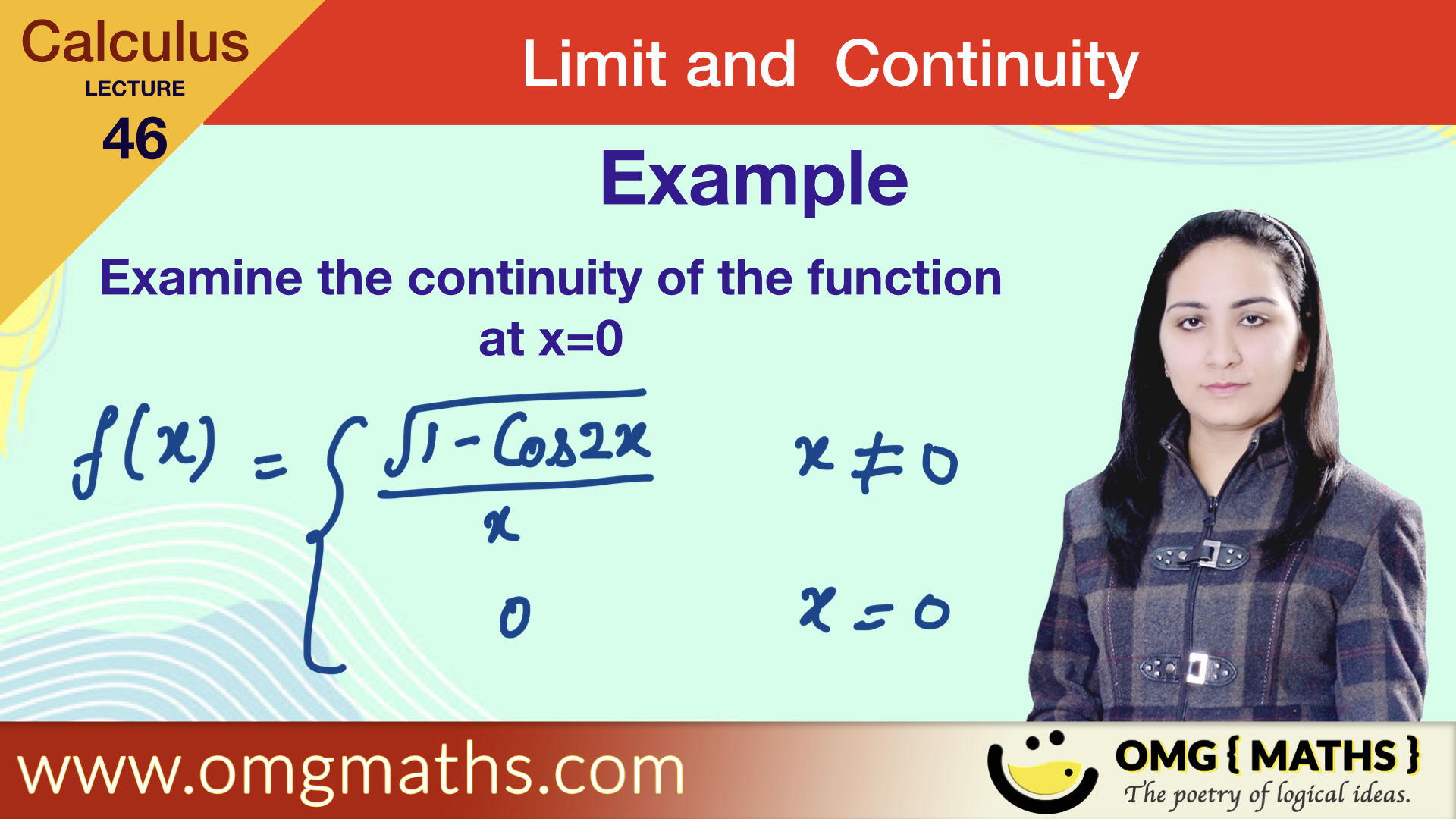 check continuity | Example | Limit and Continuity | Calculus | Bsc | First kind discontinuity