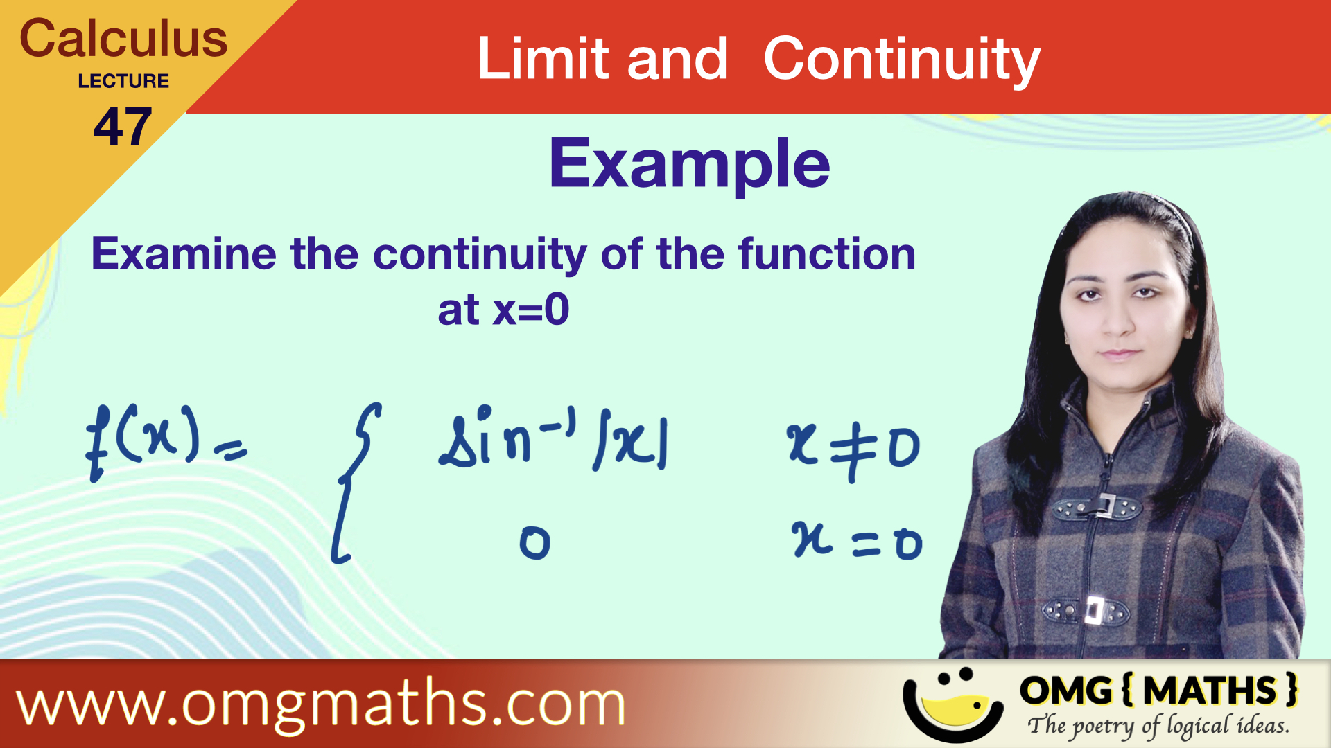 check continuity | Example 4 | Limit and Continuity | Calculus | Bsc | Continuous function example