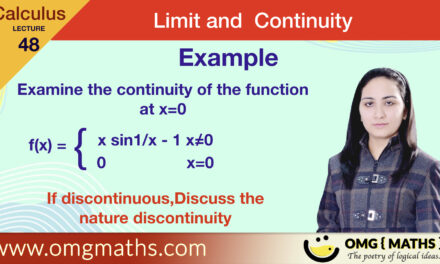 f(x)= xsin1/x -1 | check continuity | Example 5 | Limit and Continuity | Calculus | Bsc | Removable discontinuity example