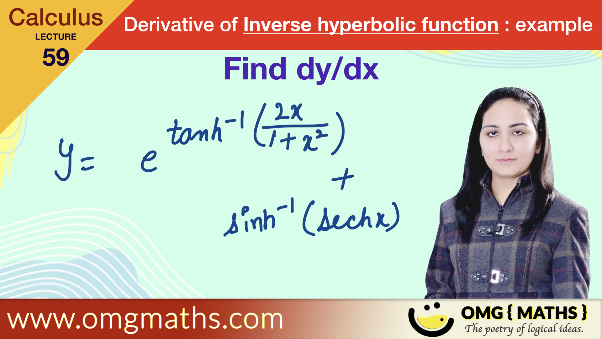 Derivative of Inverse hyperbolic function Example 14 pdf | Bsc | BA | calculus 1 | Differentiation