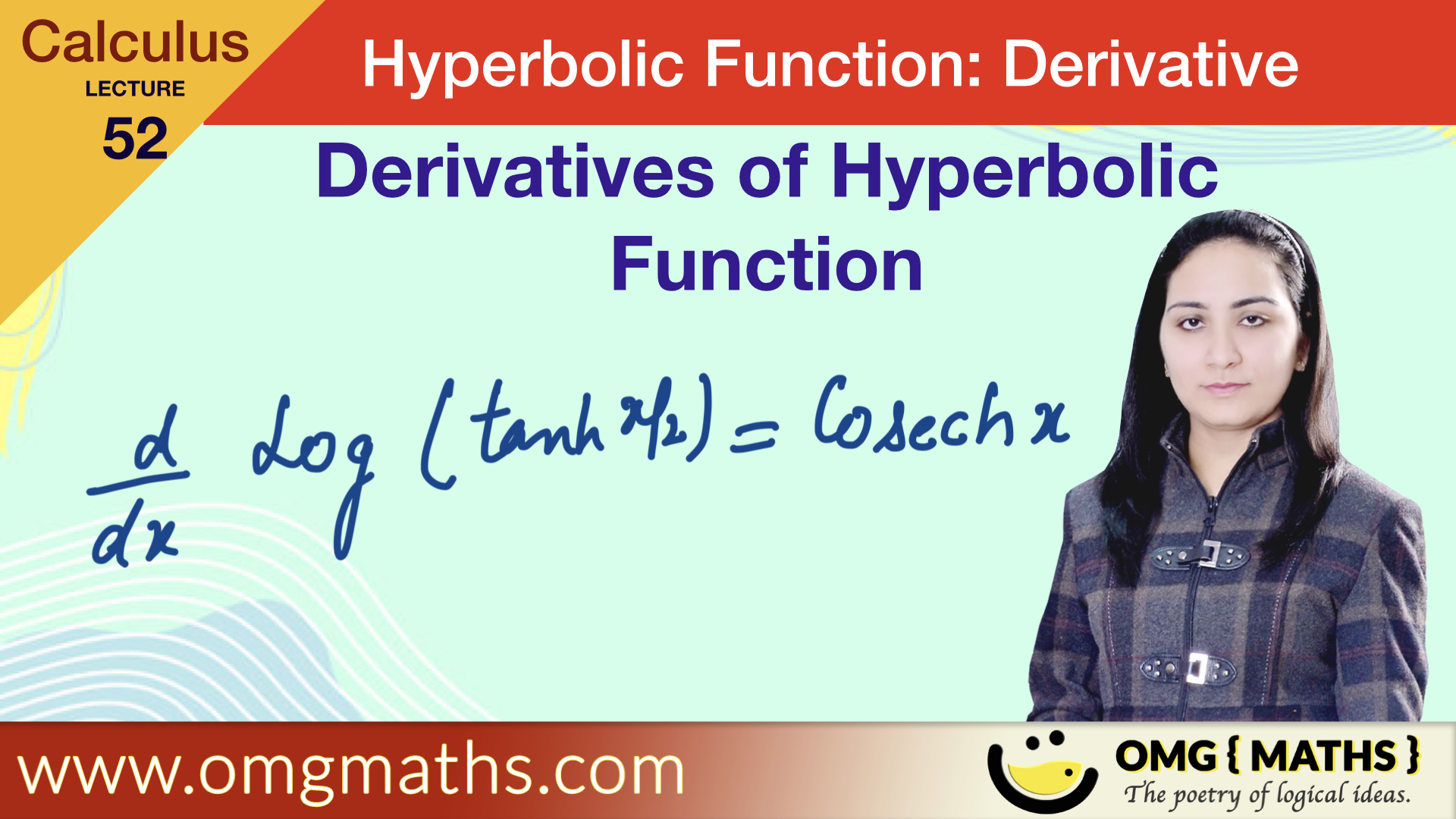 Log (tanh x/2) | Hyperbolic functions |  example | Derivative of Hyperbolic Function | Calculus | Bsc