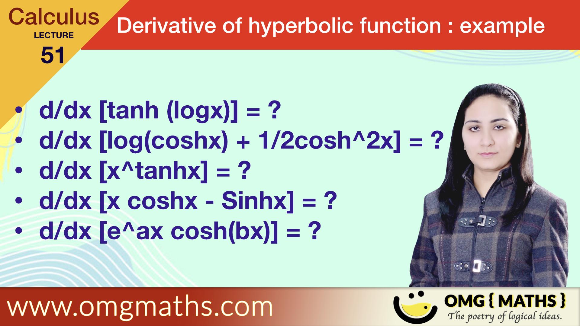 differentiate | tanhx(logx) | x^tanhx | Derivative of Hyperbolic Function | Calculus | Bsc