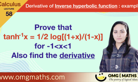 Derivative of Inverse hyperbolic function | Example | Bsc | BA | calculus 1 | Differentiation