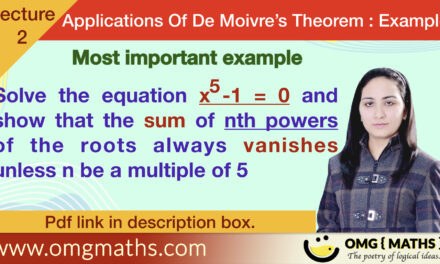 Applications of De-Moivre’s Theorem | Example 2 | pdf | bsc