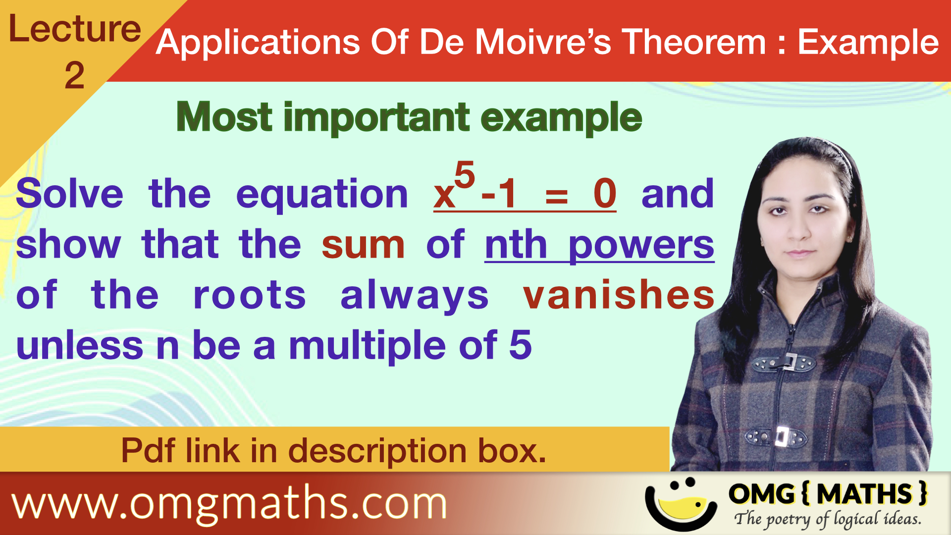 Applications of De-Moivre’s Theorem | Example 2 | pdf | bsc