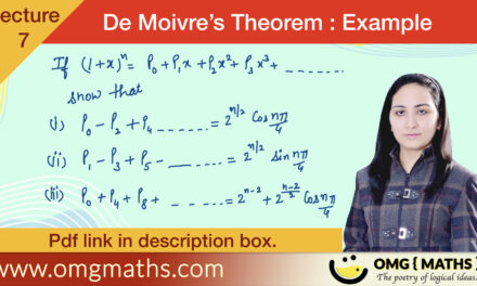 Problems on De-Moivre’s Theorem | Solved examples | De Moivre’s Thoerem | Bsc | pdf | Part 6