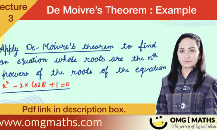 Problems on De-Moivre’s Theorem | Solved examples | De Moivre’s Thoerem | Bsc | pdf | Part 2