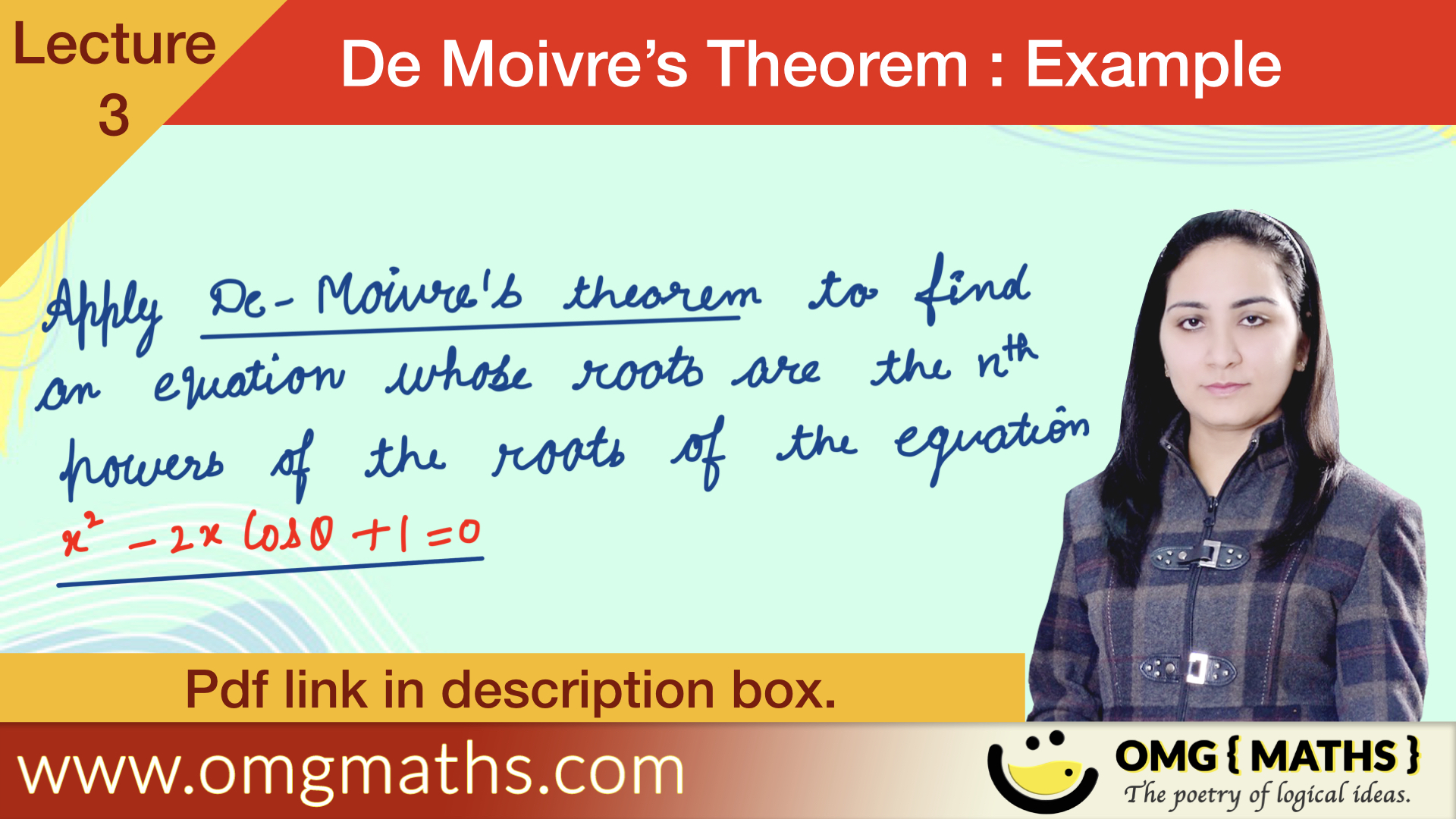 Problems on De-Moivre’s Theorem | Solved examples | De Moivre’s Thoerem | Bsc | pdf | Part 2