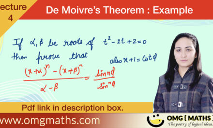 Problems on De-Moivre’s Theorem | Solved examples | De Moivre’s Thoerem | Bsc | pdf | Part 3