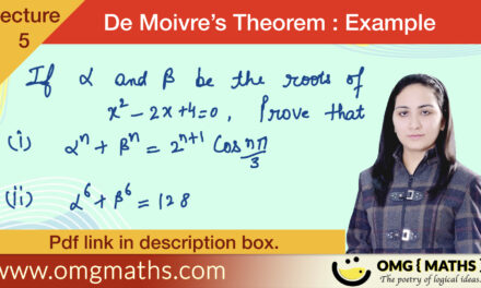 Problems on De-Moivre’s Theorem | Solved examples | De Moivre’s Thoerem | Bsc | pdf | Part 4