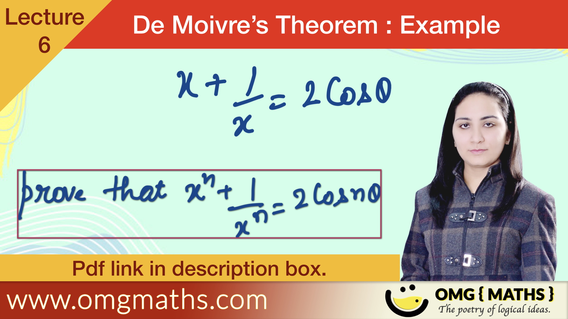 Problems on De-Moivre’s Theorem | Solved examples | De Moivre’s Thoerem | Bsc | pdf | Part 5