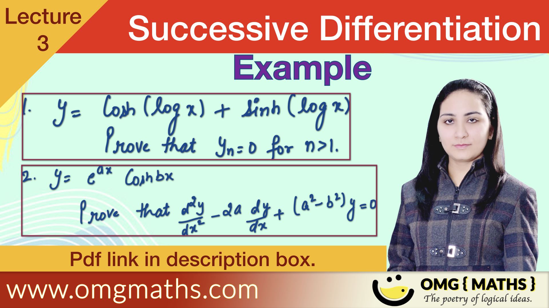 Successive Differentiation | nth derivative | Example 3 | Bsc | PDF