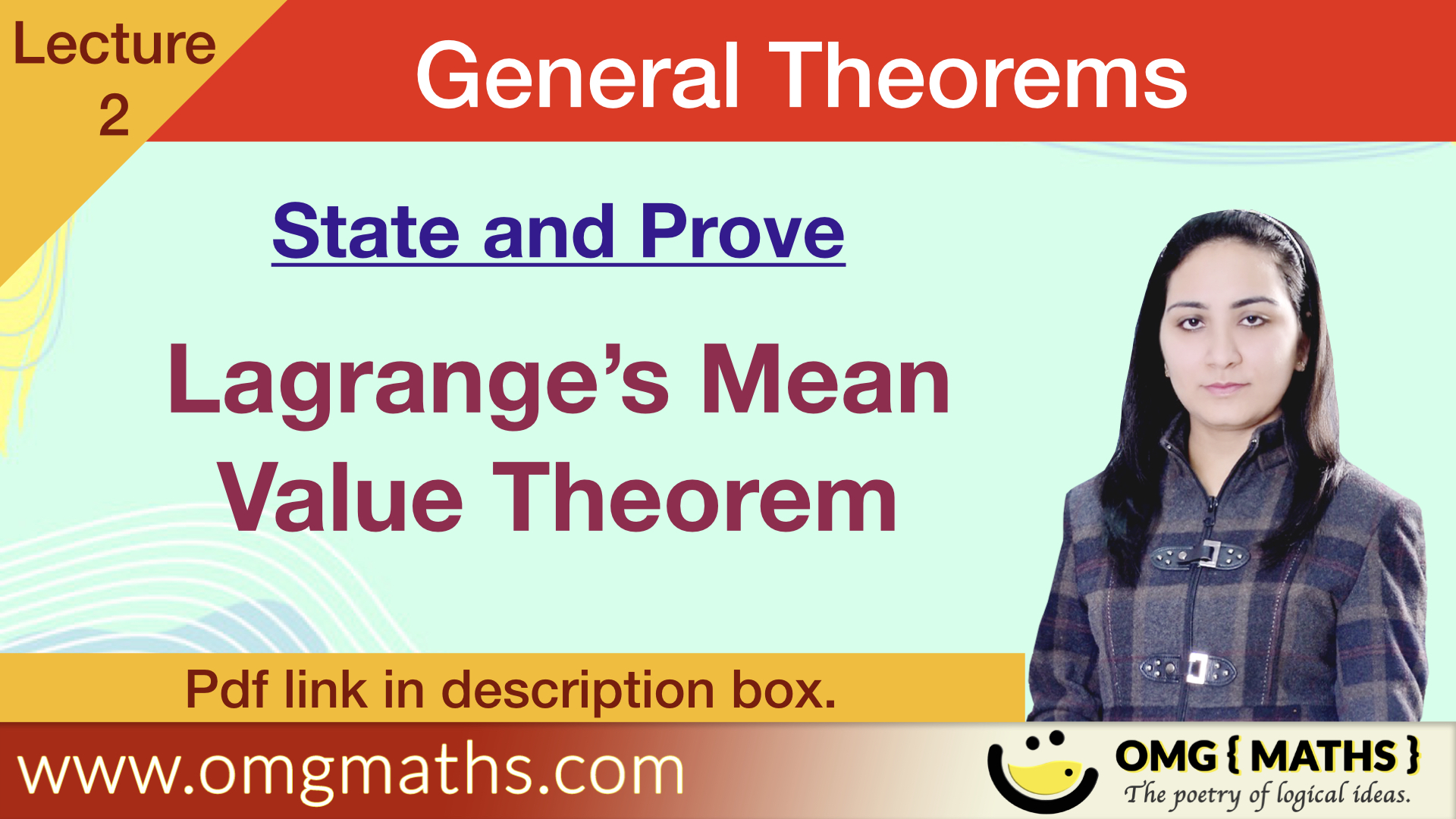 Lagrange’s Mean Vlaue Theorem | Proof | State and Prove Lagrange’s Theorem | General Theorems | Bsc | pdf