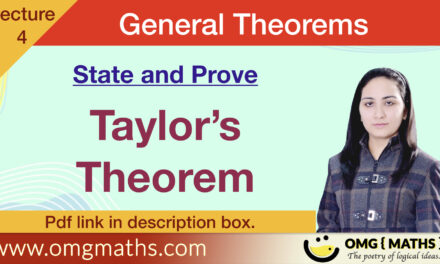 Taylor’s Theorem | Proof | State and Prove Taylor’s Theorem | General Theorems | Bsc | pdf