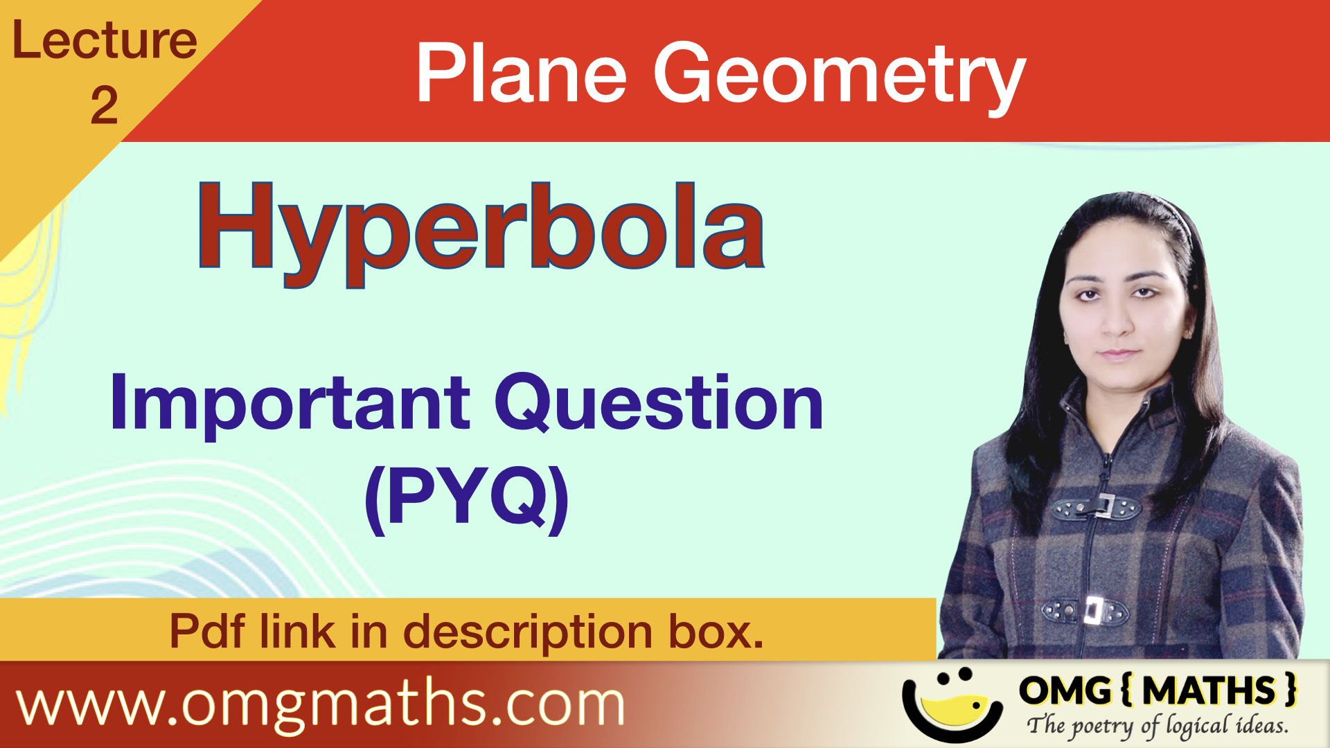 Hyperola | Important Questions | PYQ | Plane Geometry | Bsc | Part 1 | pdf