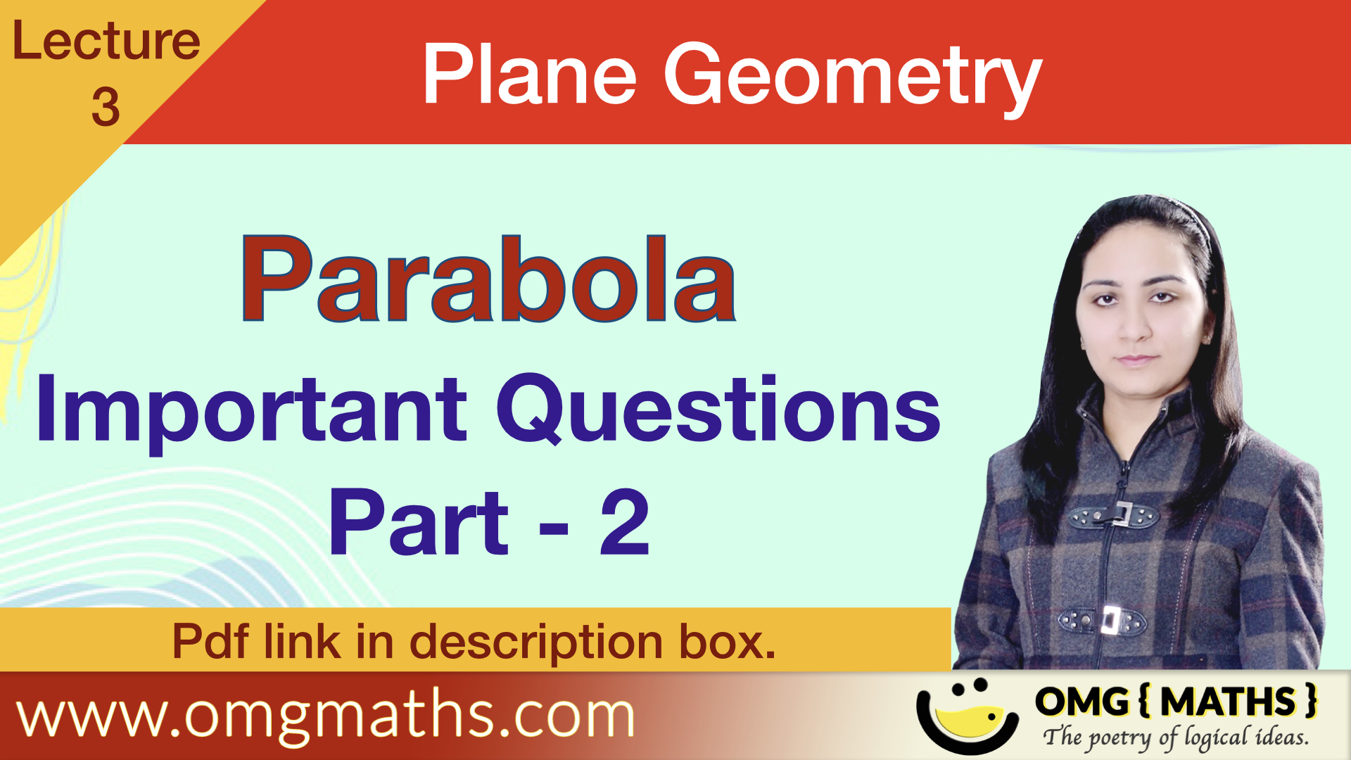 Parabola | Plane Geometry | Bsc sem 1 | Important Questions | PYQ | Part 2 | Pdf
