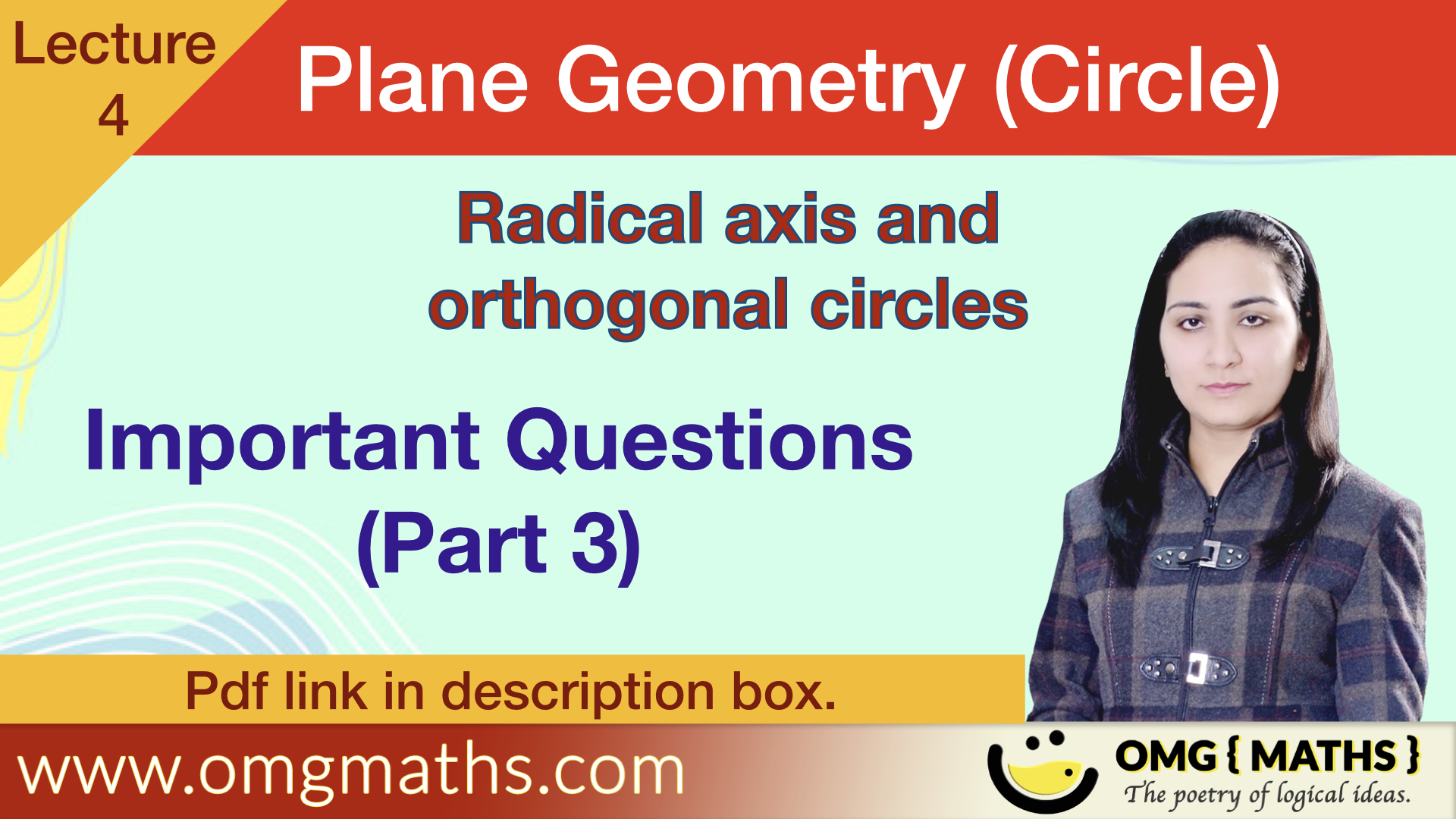Circle | Redical axis | Orthogonal Circles | Important Questions | PYQ | Plane Geometry | Bsc | Part 3
