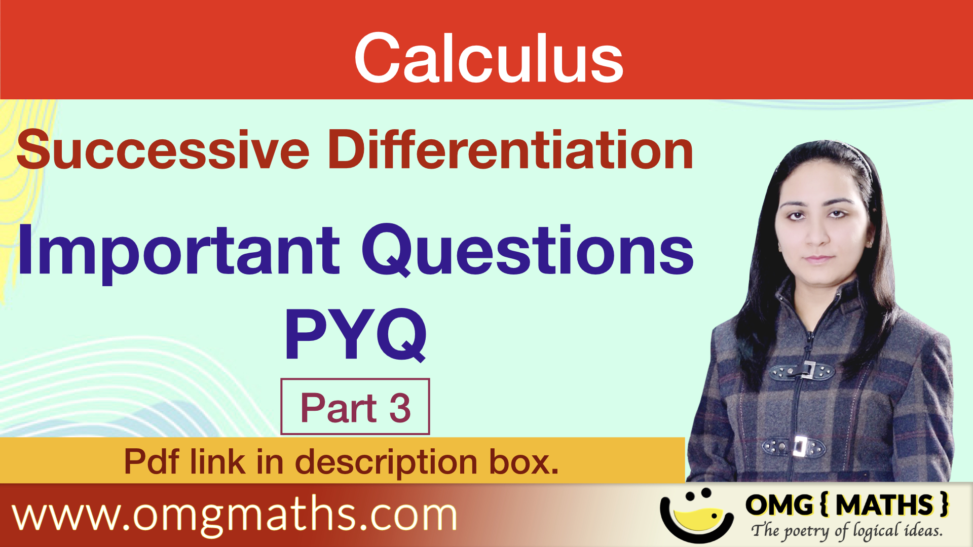 Successive Differentiation | Calculus | part 3 | Important Questions | PYQ | Bsc | PDF