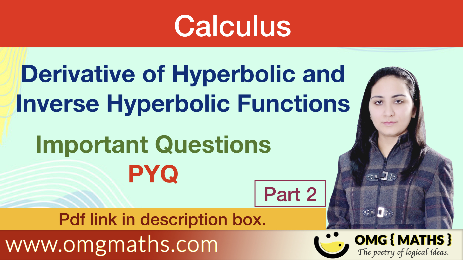 Derivative of Inverse hyperbolic and inverse hyperbolic function | Important Questions | PYQ | | Calculus | Bsc | BA | Part 2
