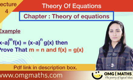 Find the polynomial equation | Theory of equations  | Example 3 | bsc