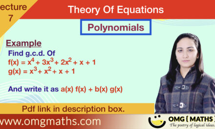g.c.d. of Polynomials | Example | Polynomials | Theory Of Equations | Bsc