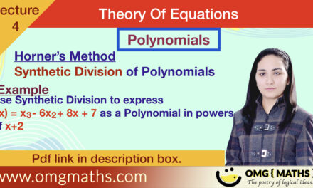 Synthetic Division examples | Horner’s Method | Synthetic Division Method to divide polynomials | Example | pdf | BSC sem 2