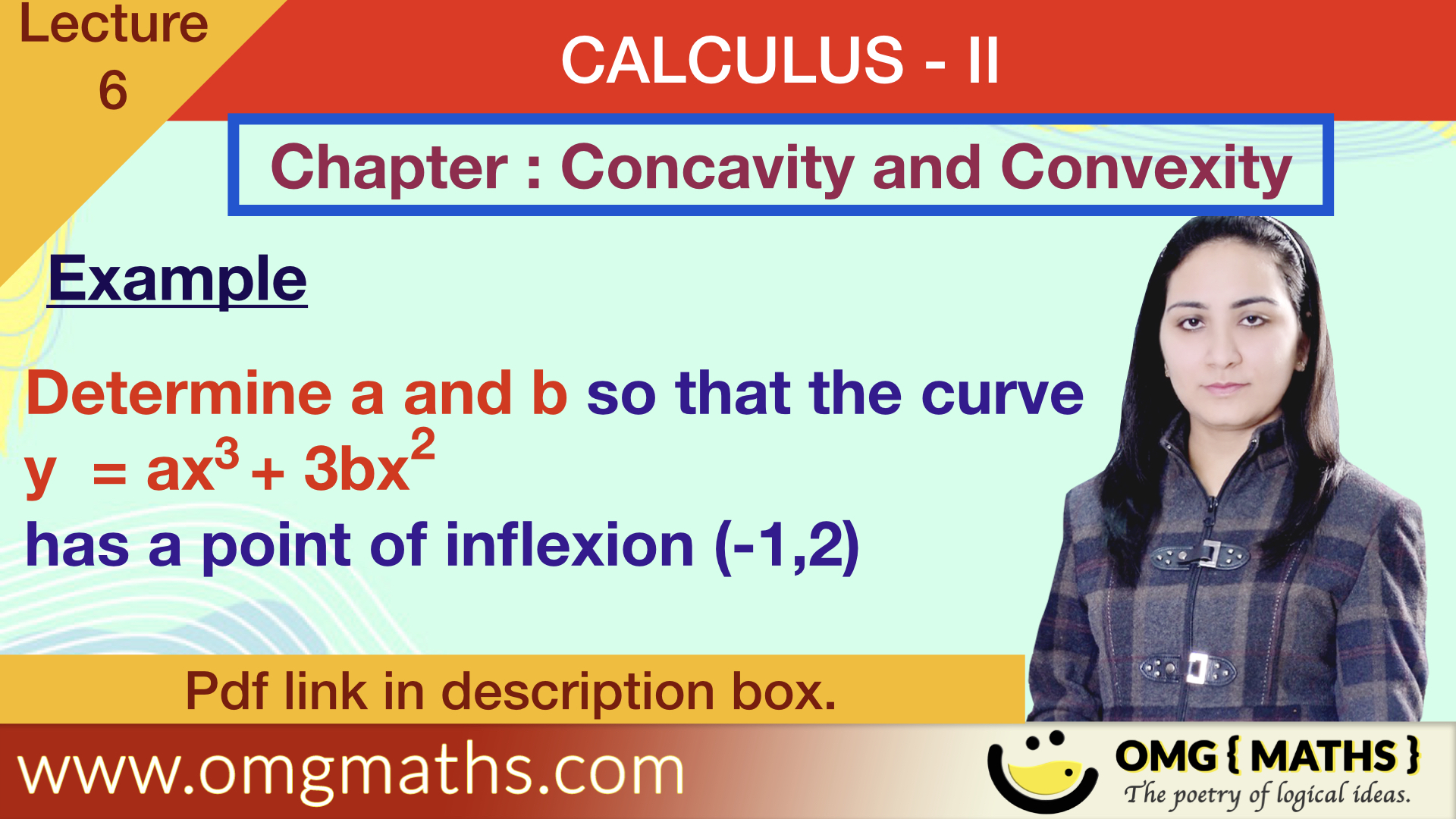Point of Inflexion | Concavity and Covexity | Calculus II | Example 5 | bsc sem 2