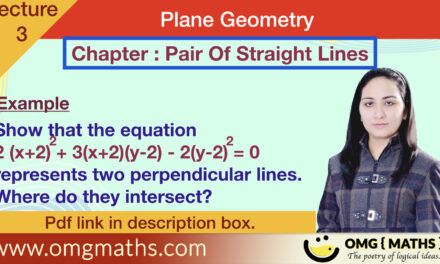 Pair Of Straight Lines | Example | Plane Geometry | Bsc