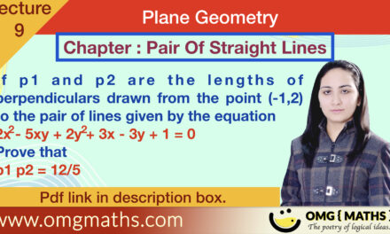 Pair Of Straight Lines | Example | Plane Geometry | Bsc