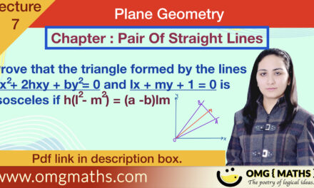 Pair Of Straight Lines | Example | Plane Geometry | Bsc