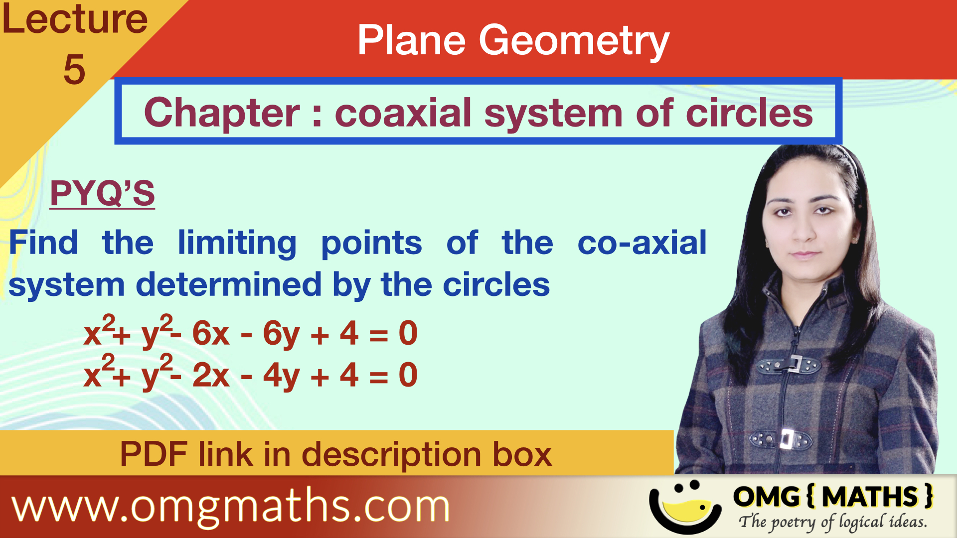 Coaxial system of circles| pyq 4 | Plane Geometry | bsc maths