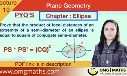 Ellipse | pyq 8 | Plane Geometry | bsc maths